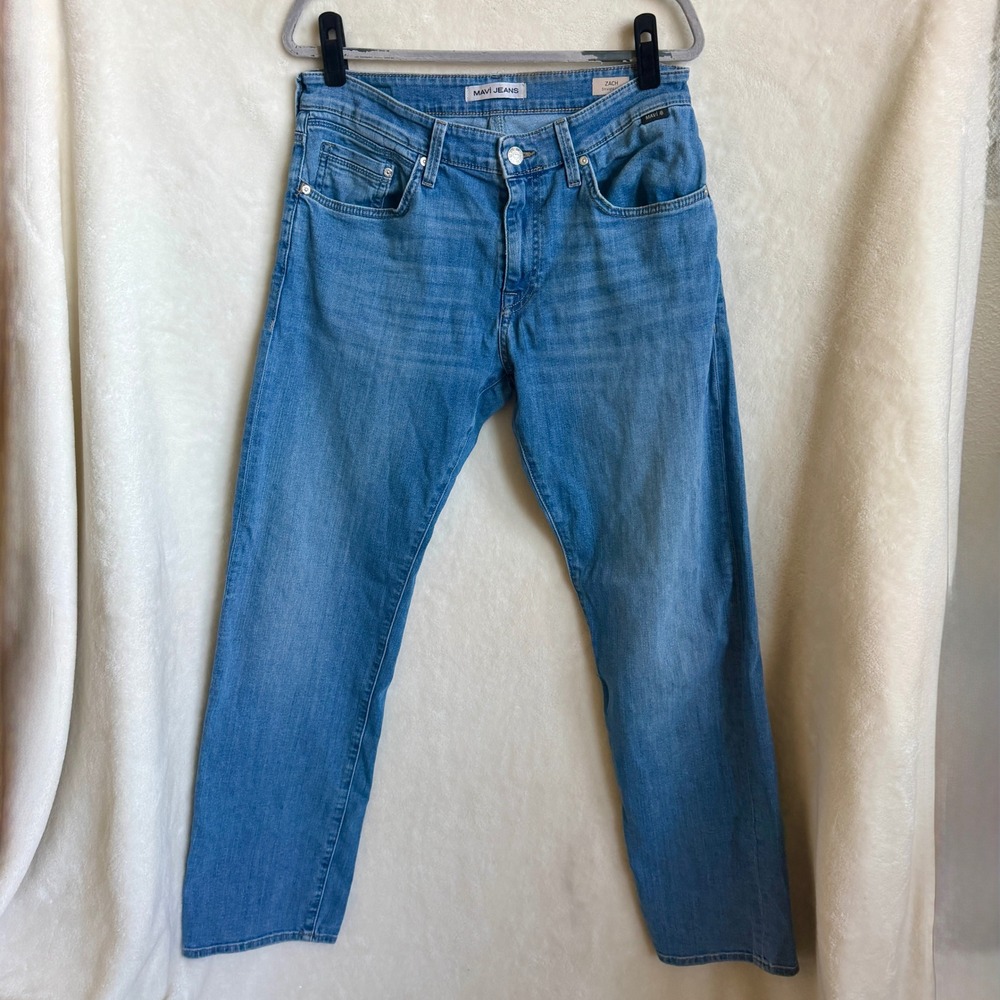 Mavi Jeans Zach Straight Leg Mens Medium Wash Blue Stretch Denim Size 32x32